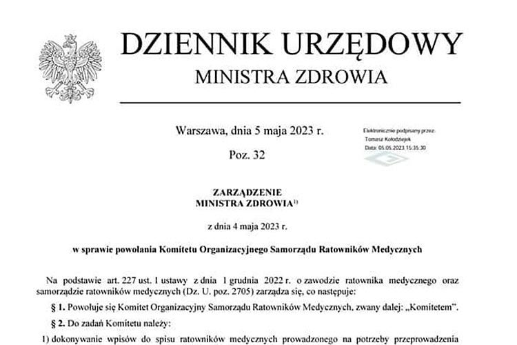 Zarządzenie Ministra Zdrowia - chwalimy się - TRS Artur Mądracki